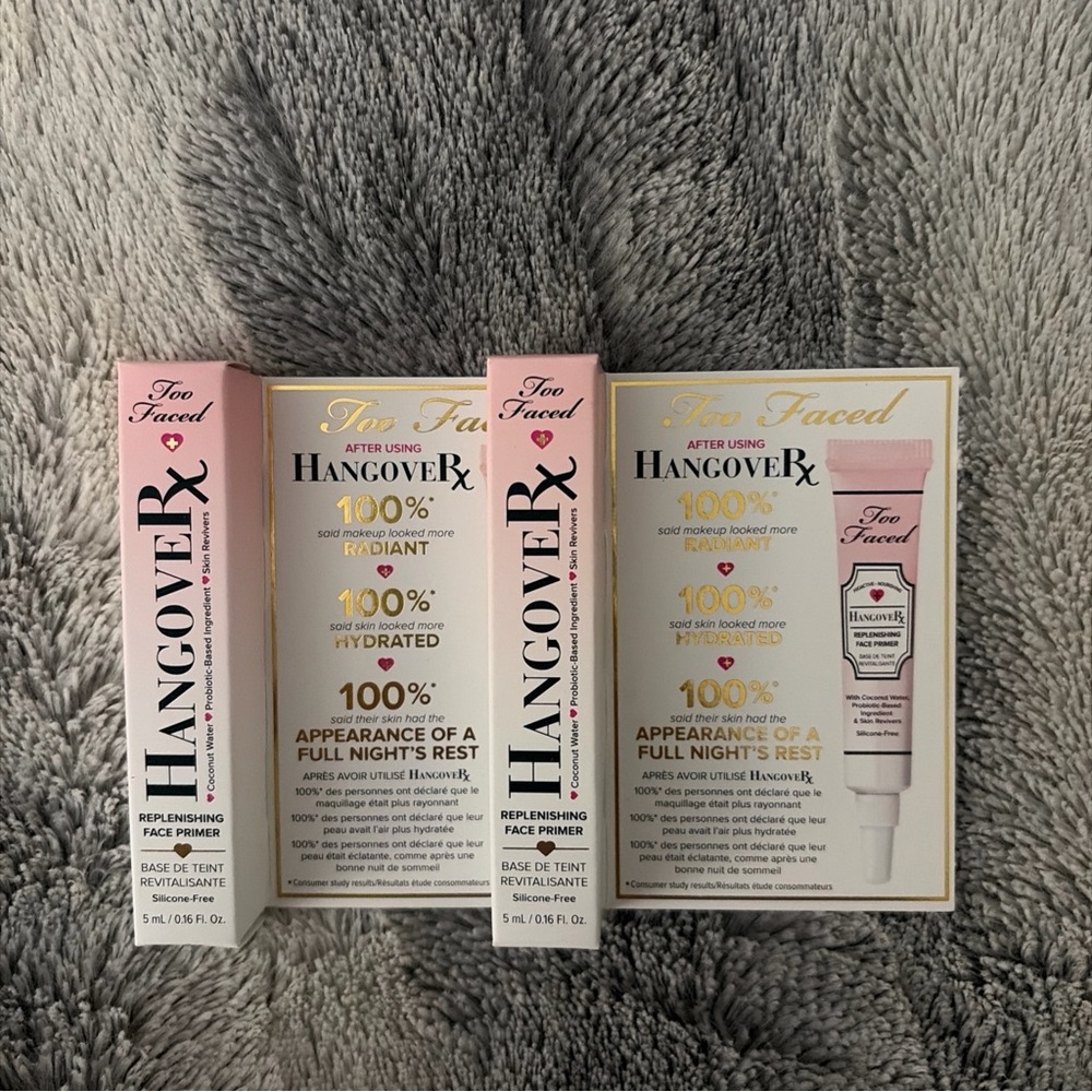 (2) TOO FACED Hangover RX Replenishing Face Foundation Primer .16 oz  Travel Sz